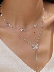 MUKTANK×SUN HUNTER “羽化（うか）”二重レース蝶 Y ネックレス