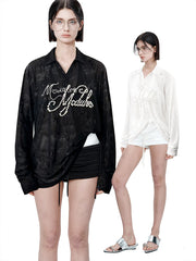 MUKTANK×MODULER パール刺繍ヘビーディテールポロシャツ