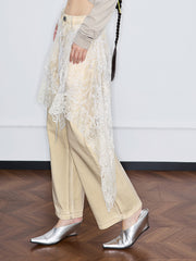 MUKZIN「雲瑤の境地」レースパネルディストレスドジーンズ