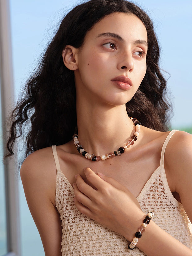 MUKTANK×SUN HUNTER“浮光（ふこう）”黒曜石ネックレス