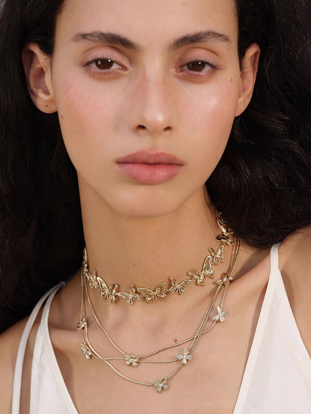 MUKTANK×SUN HUNTER “羽化（うか）”精巧に作られたレース蝶ネックレス