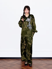 MUKZIN「 カプセルシリーズ 」ヴィンテージルーズロングスリーブ中国風シャツ