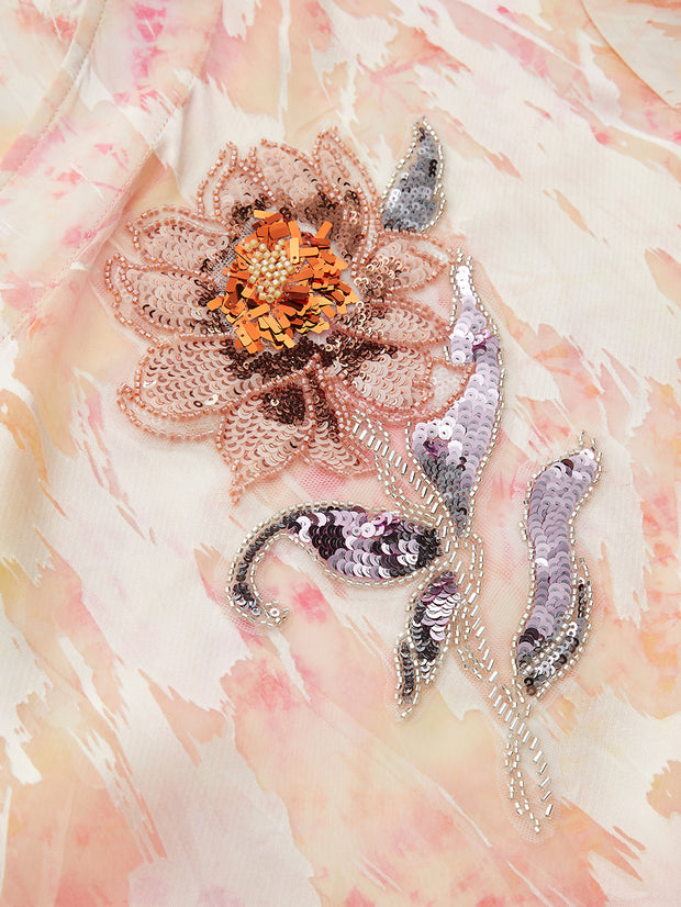 MUKZIN「 カプセルシリーズ 」新中式キラキラ幻彩刺繍トップス