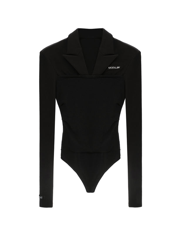 MUKTANK×MODULER 「紙人間」ニット混紡スリムフィットブレザー