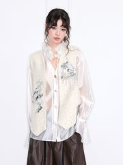 MUKZIN「雲瑤の境地」レトロスパンコールビーズタッセルベスト