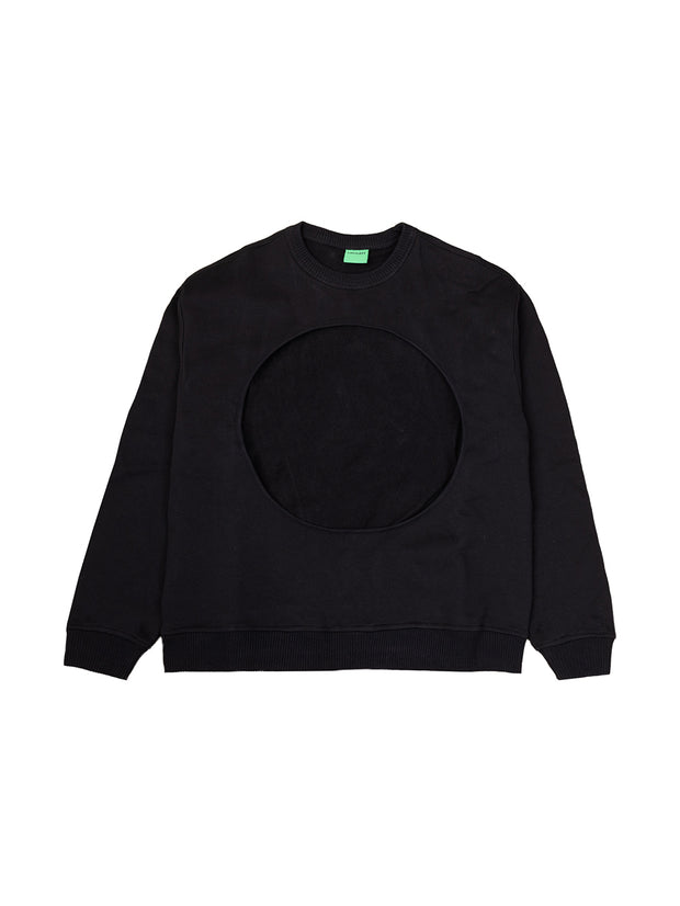 MUKTANK X LASTLAZY 透かし模様の丸首、ストリートなイノベーティブな「ハッピービッグホール」ロングスリーブのセーター