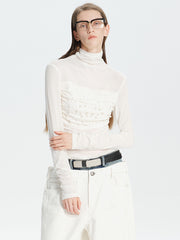 MUKTANK×MODULER テンセルウールパールハイネックトップス