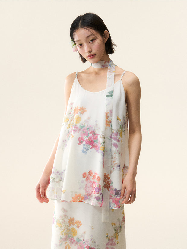 MUKTANK×LOUMUTAKU 淡色の花の群生のセットアップ - アッパーウェア