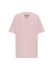 MUKZIN「新しい夏の賦」夢幻的なピンクのプリントの半袖 T シャツ