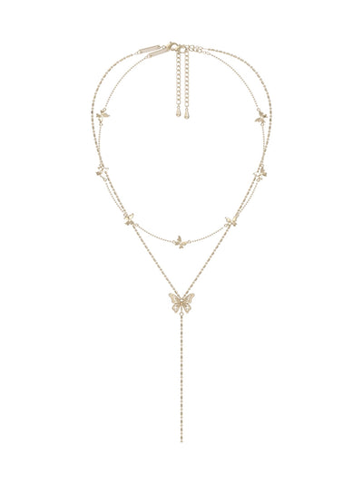 MUKTANK×SUN HUNTER “羽化（うか）”二重レース蝶 Y ネックレス