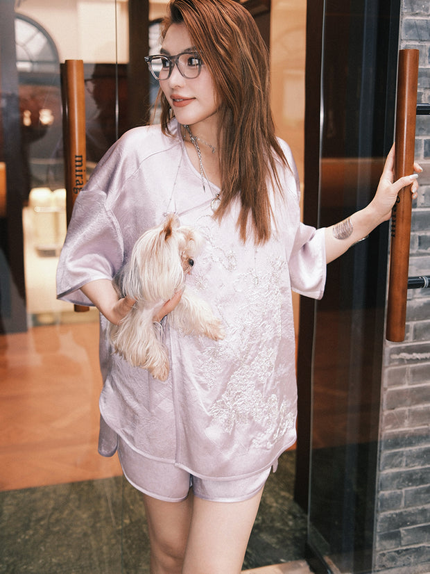 MUKZIN「 カプセルシリーズ 」伝統的な中国刺繍セットのトップス