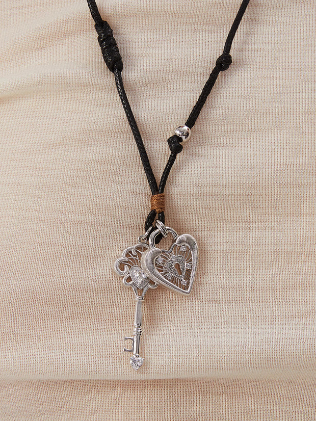 MUKTANK×SUN HUNTER レースキーハートロックブレイドネックレス
