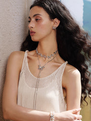 MUKTANK×SUN HUNTER “羽化（うか）”レース蝶プルアウトネックレス