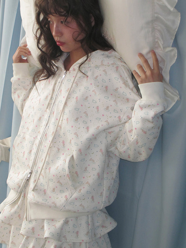 MUKTANK×LOUMUTAKU オールオーバープリント天使ウサギセット（ジャケット付き）