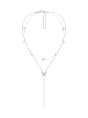 MUKTANK×SUN HUNTER “羽化（うか）”二重レース蝶 Y ネックレス