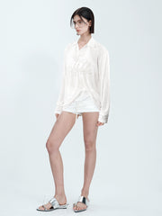 MUKTANK×MODULER パール刺繍ヘビーディテールポロシャツ