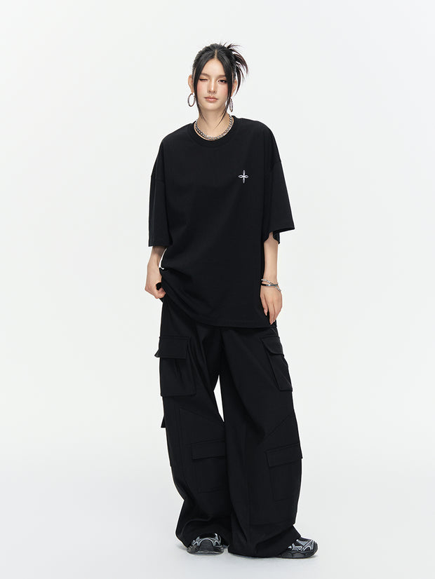 MUKTANK×ARDENCODE 反射印刷 カジュアル 305g ヘビーウェイト 純綿 丸ネック ユニセックス 半袖 レラックスフィット T シャツ