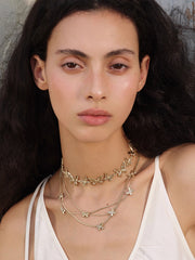 MUKTANK×SUN HUNTER “羽化（うか）”三層レース蝶ネックレス