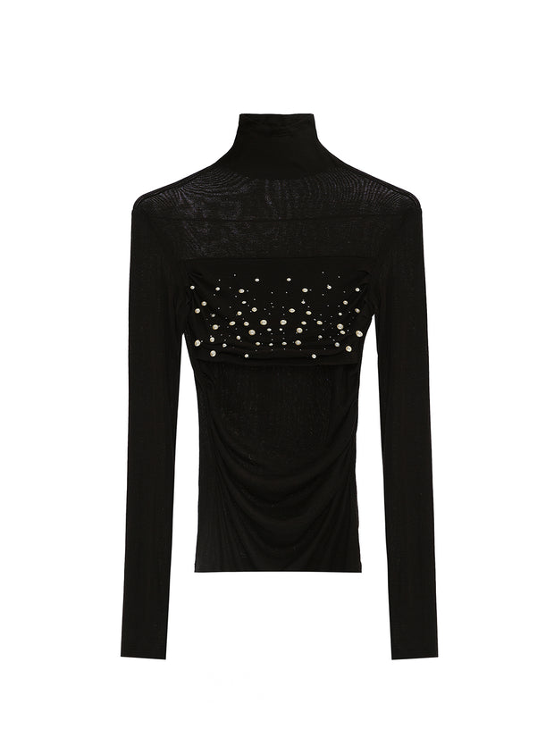 MUKTANK×MODULER テンセルウールパールハイネックトップス