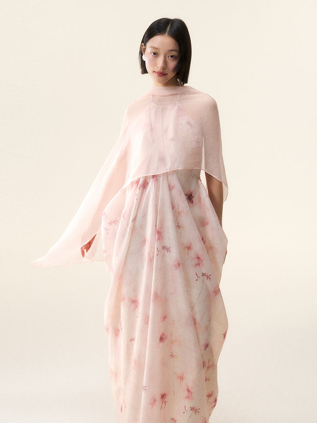 MUKTANK×LOUMUTAKU ハルターネックの花瓶の輪郭をしたワンピース
