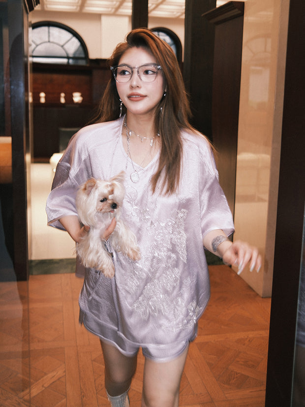 MUKZIN「 カプセルシリーズ 」伝統的な中国刺繍セットのトップス