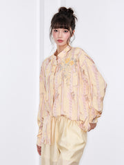 MUKZIN「 カプセルシリーズ 」ゆったりとしたレトロな黄色のシャツ