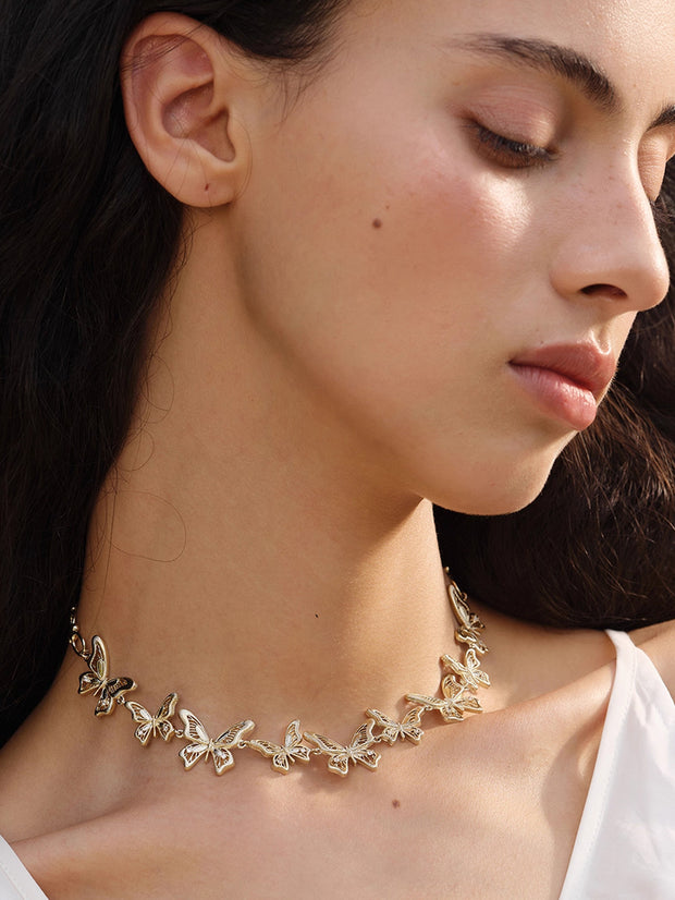 MUKTANK×SUN HUNTER “羽化（うか）”精巧に作られたレース蝶ネックレス