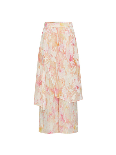 MUKZIN「 カプセルシリーズ 」国風キラキラ刺繍トップス × ハーフスカート