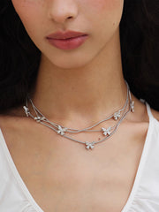 MUKTANK×SUN HUNTER “羽化（うか）”三層レース蝶ネックレス