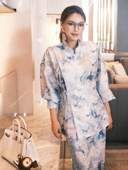 MUKZIN「 カプセルシリーズ 」新中式水墨画風ボタン付きトップス