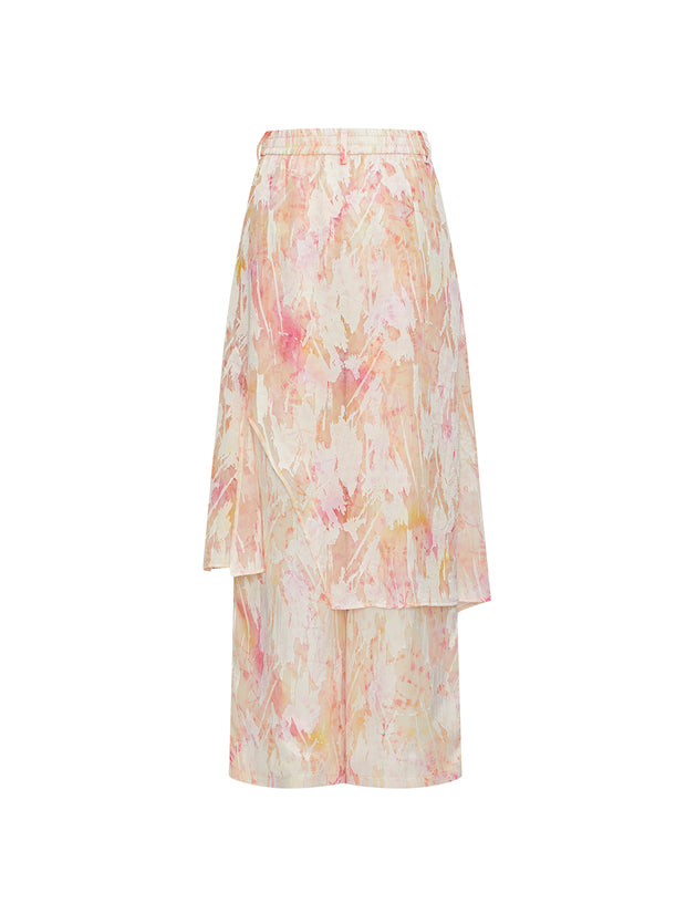 MUKZIN「 カプセルシリーズ 」国風キラキラ刺繍トップス × ハーフスカート