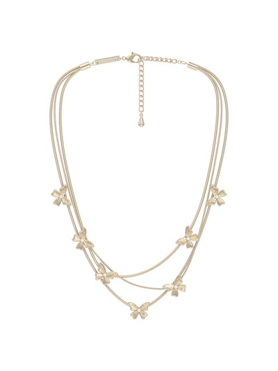 MUKTANK×SUN HUNTER “羽化（うか）”三層レース蝶ネックレス