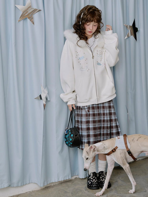 MUKTANK×LOUMUTAKU 天使ウサギテリークロスカーディガンスウェットシャツ