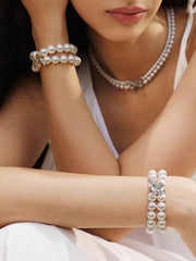 MUKTANK×SUN HUNTER “羽化（うか）”ツートンレース蝶パールブレスレット