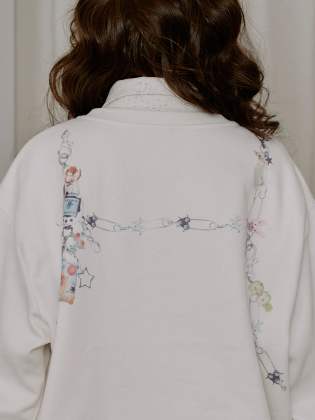 MUKTANK×LOUMUTAKU Y2K フォークチェーンキャミソールスウェットシャツ