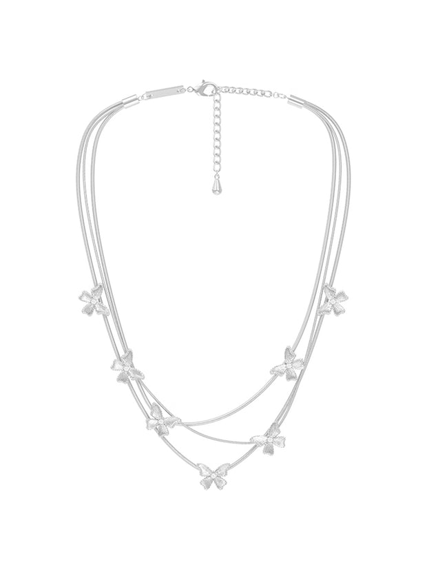 MUKTANK×SUN HUNTER “羽化（うか）”三層レース蝶ネックレス