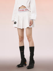 MUKZIN ミニスカート定番ホワイトカジュアル着やすい-宇宙の落書き