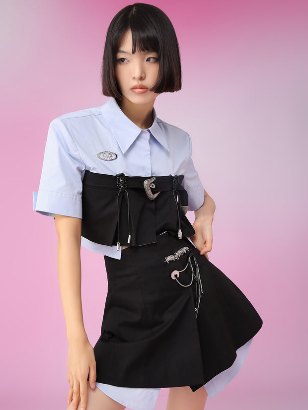 MUKZIN 新品個性的ファッションカラーコントラストシャツ-不羨仙
