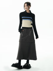 MUKTANK×WESAME LAB レトロ風配色高品質ファッションニットセーター