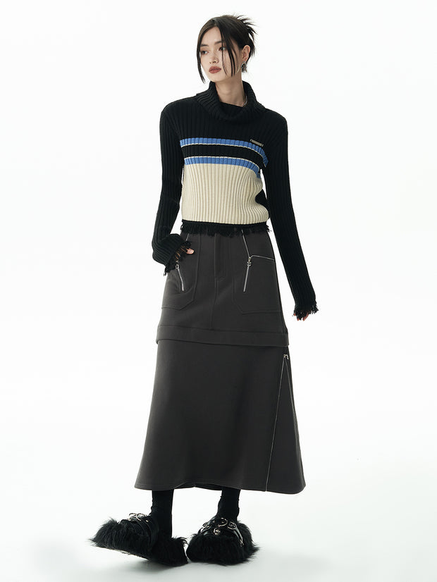 MUKTANK×WESAME LAB レトロ風配色高品質ファッションニットセーター