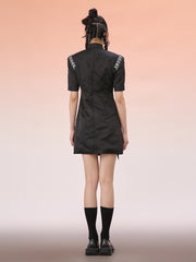 MUKZIN スリットファッション気質アップランキングチャイナドレスドレス-宇宙の落書き