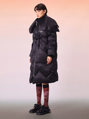 MUKZIN ソフト新品ブラック防寒ハイネックファッションコート-宇宙の落書き