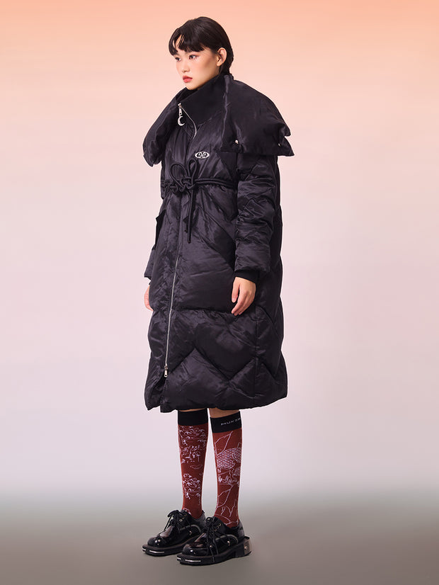 MUKZIN ソフト新品ブラック防寒ハイネックファッションコート-宇宙の落書き