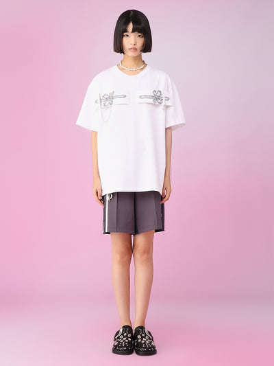 MUKZIN 白シンプルゆるい半袖Ｔシャッツー不羨仙