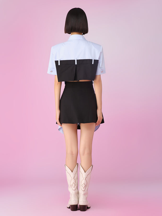 MUKZIN 新品個性的ファッションカラーコントラストシャツ-不羨仙