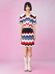 MUKZIN ファッション着やすいスリム波状パターンスカート-不羨仙