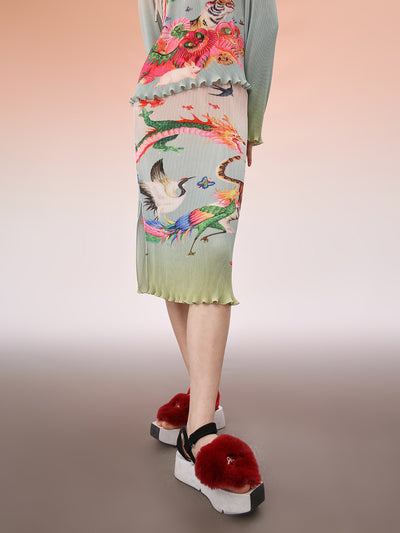 MUKZIN 個性的オリジナル高品質着やすいファッションスカート-宇宙の落書き