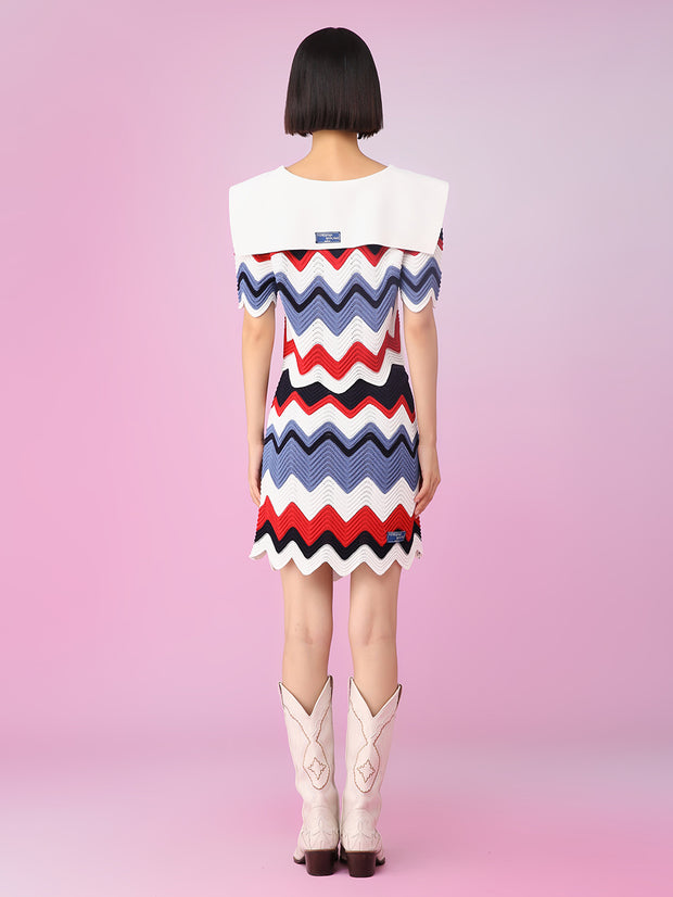 MUKZIN ファッション着やすいスリム波状パターンスカート-不羨仙