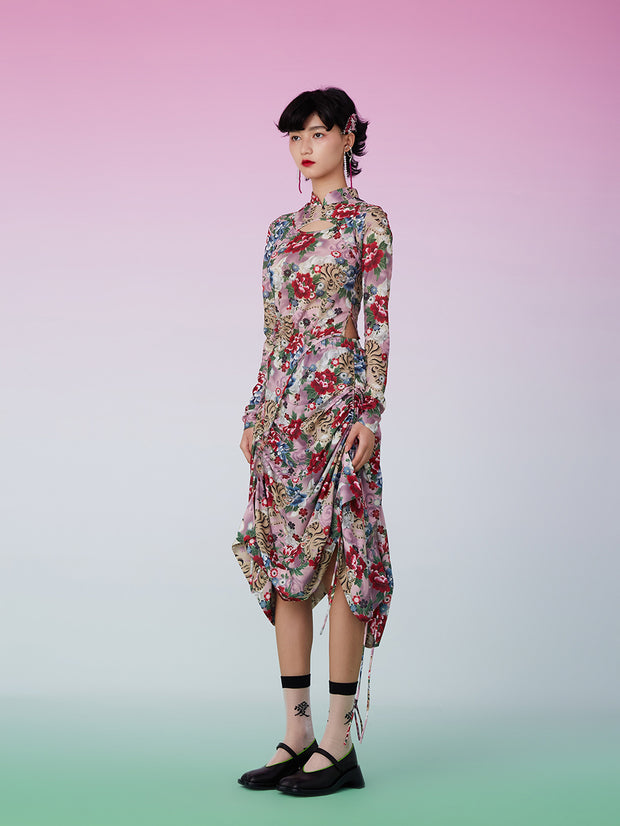 MUKZIN ファッション不規則花柄Tシャツカットソー寅年特集 -囍XI