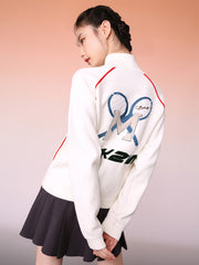 MUKZIN 刺繍カジュアル配色着やすいスポーツ風コート-宇宙の落書き